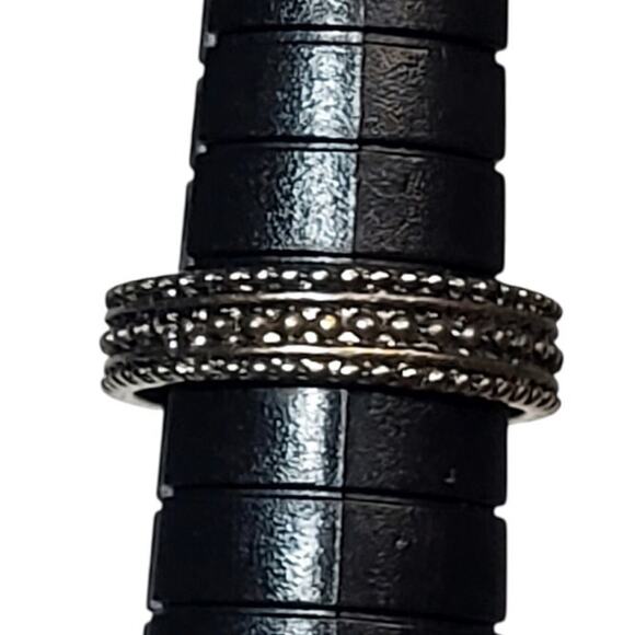 Silver Tone Minimalist Sz 5 Basic Design Unsigned - Picture 3 of 5